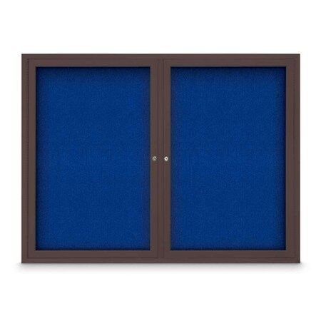 United Visual Products Sliding Door Indoor Enclosed Corkboard, 9 UV9029ACS-WHITE-MEDGRY